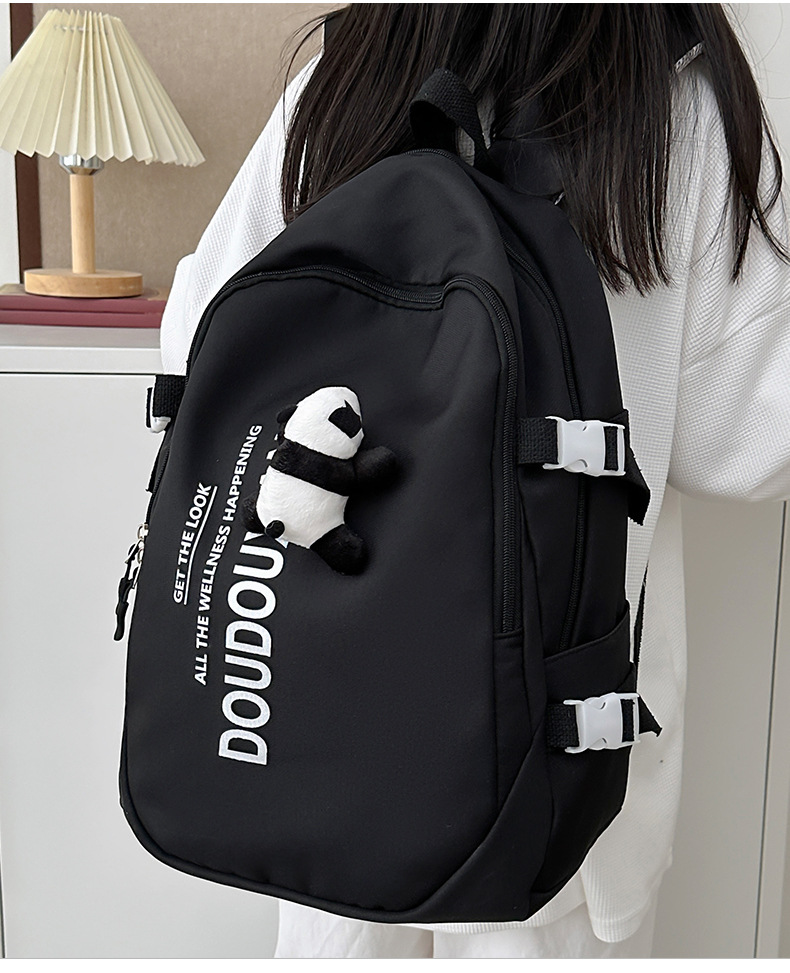 新款时尚休闲书包少女中学生双肩包高颜值大容量情侣双肩电脑包详情28