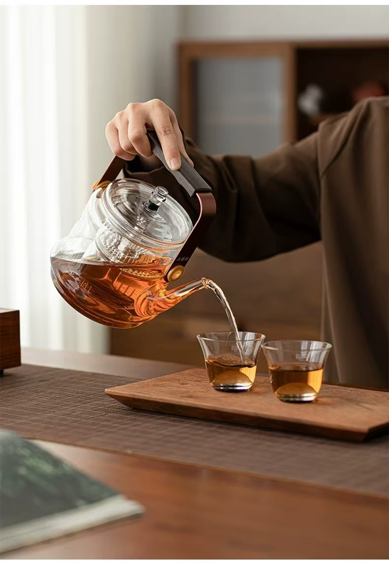 玻璃茶壶耐高温功夫茶具小号过滤可烧煮茶透明家用简约加厚泡茶器详情17