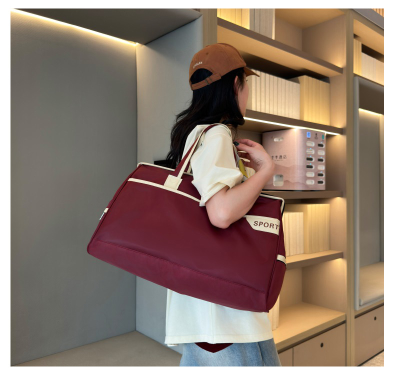 新款简约通勤手提旅行包牛津布加厚耐用运动健身包出差行李收纳袋详情42