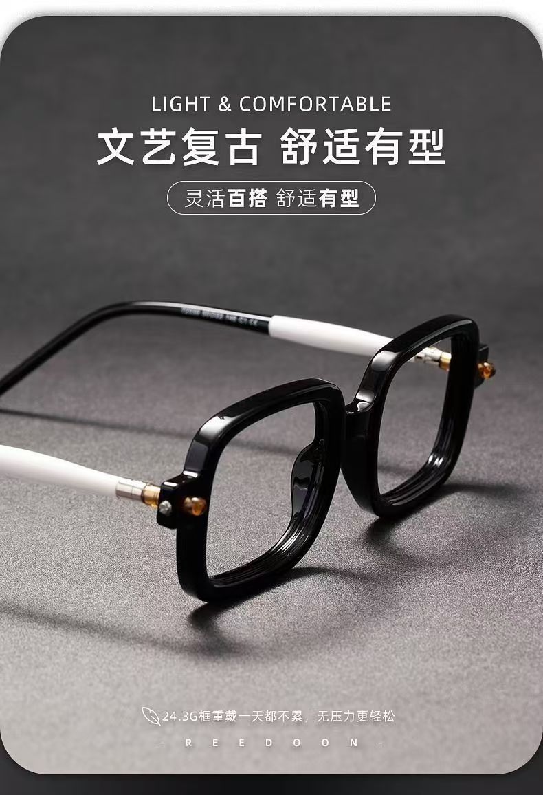 New fashionable business square anti-blue light reading glasses, versatile plain light glasses, dual-purpose for both near and far vision, eye-protecting presbyopia glasses pic 4