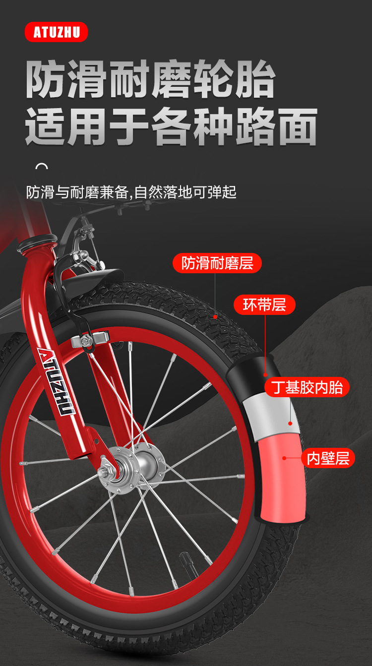 新款儿童自行车2岁4岁5岁7岁10岁小宝宝男孩女单车12寸20寸脚踏车详情6