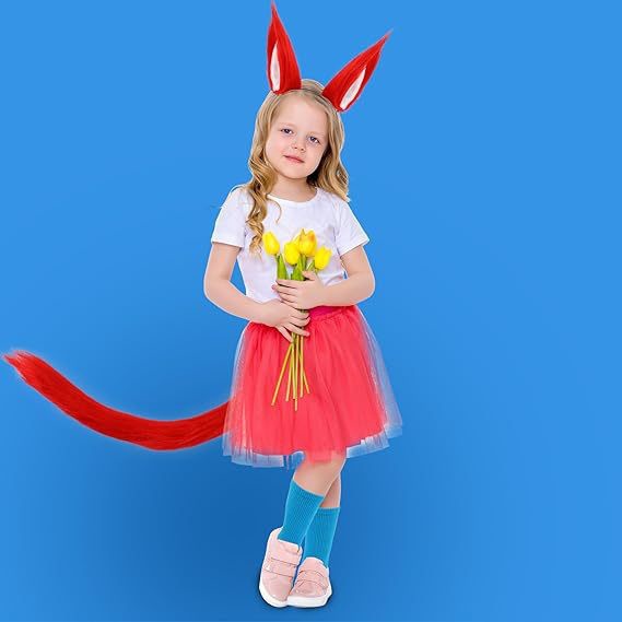 2026跨境亚马逊猫娘狐狸尾巴袜子红发耳朵万圣节服饰cos装扮猫现详情20