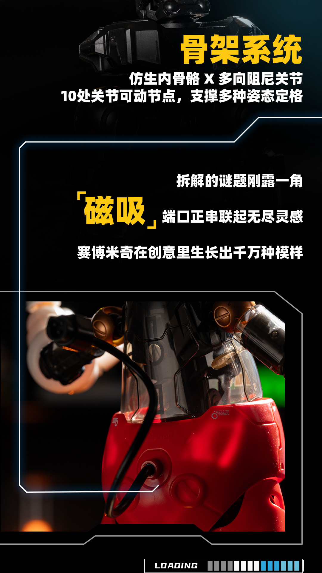 Wild Fantasy Cyber Classic 3-in-1 Mickey Mouse Assembly Mechanical Transparent Edition Steam Age Magnetic Control Light Effect Mecha Figment pic 10