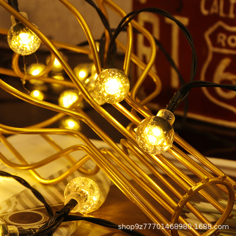 Solar air cannon ball lights, string of colored lights, LED light strings, romantic Internet celebrity decoration, bubble ball lights, camping decorative lights pic 5