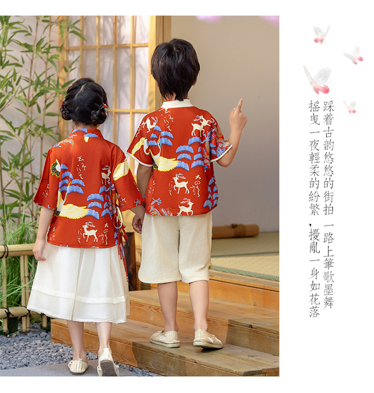 童装男童夏季短袖汉服套装儿童两件套宝宝中国风国潮唐装网红表演详情17