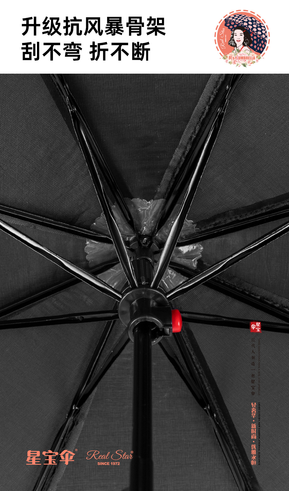 Plain three-fold umbrellas for foreign trade, manual canopy, polyester fabric, windproof and sunshade, solid color in stock, daily necessities pic 7