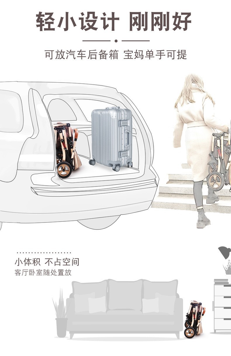 婴儿推车可坐可躺折叠减震多功能双向新生儿宝宝高景观提篮婴儿车详情27