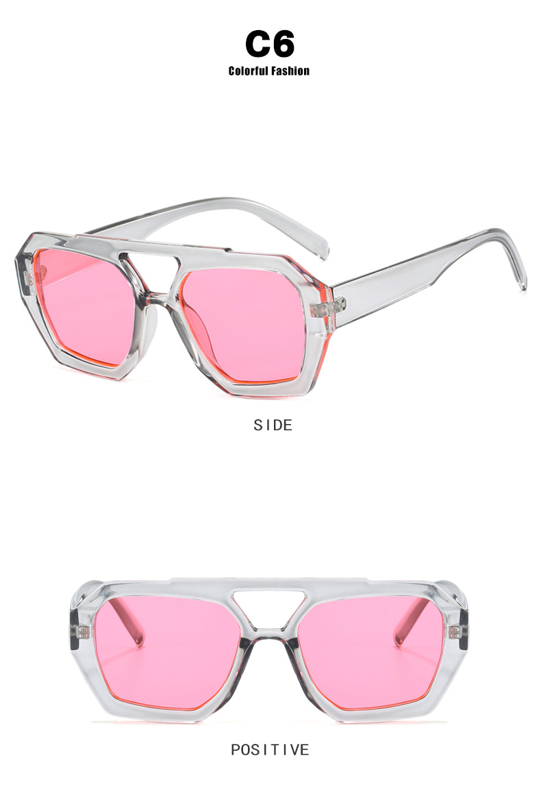 Cross-border European and American double-beam irregular sunglasses 2023 new retro and personalized sunglasses, trendy and popular sunglasses pic 13