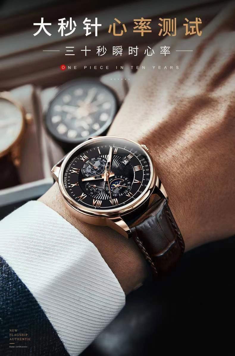 新款简约百搭炫酷帅气夜光日历多功能非机械手表轻奢高颜值潮流款详情7