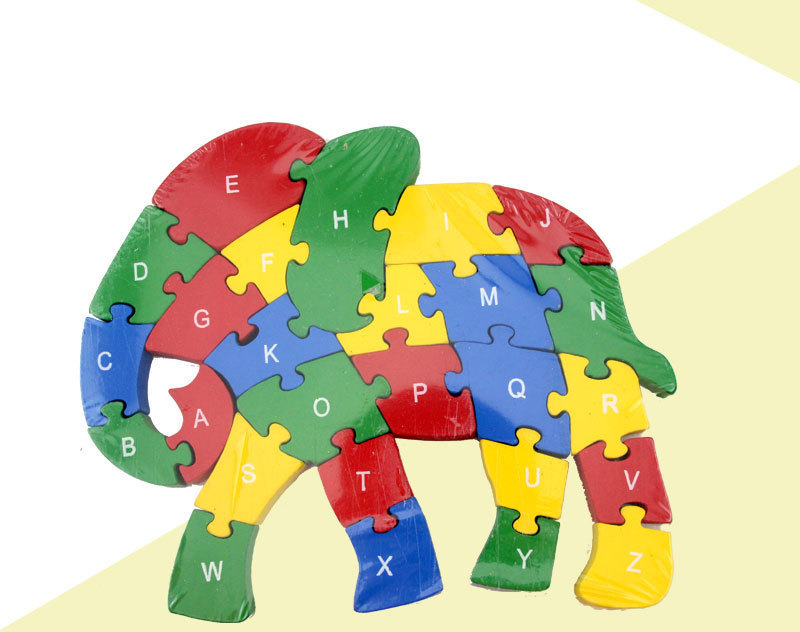 木制动物拼图创意数字字母动物拼图玩具木制3d儿童拼图益智玩具详情15