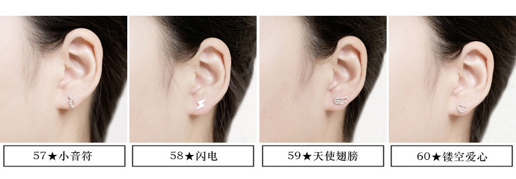 S925纯银韩国个性冷淡风小耳钉女简约创意气质学生百搭耳环耳饰品详情44