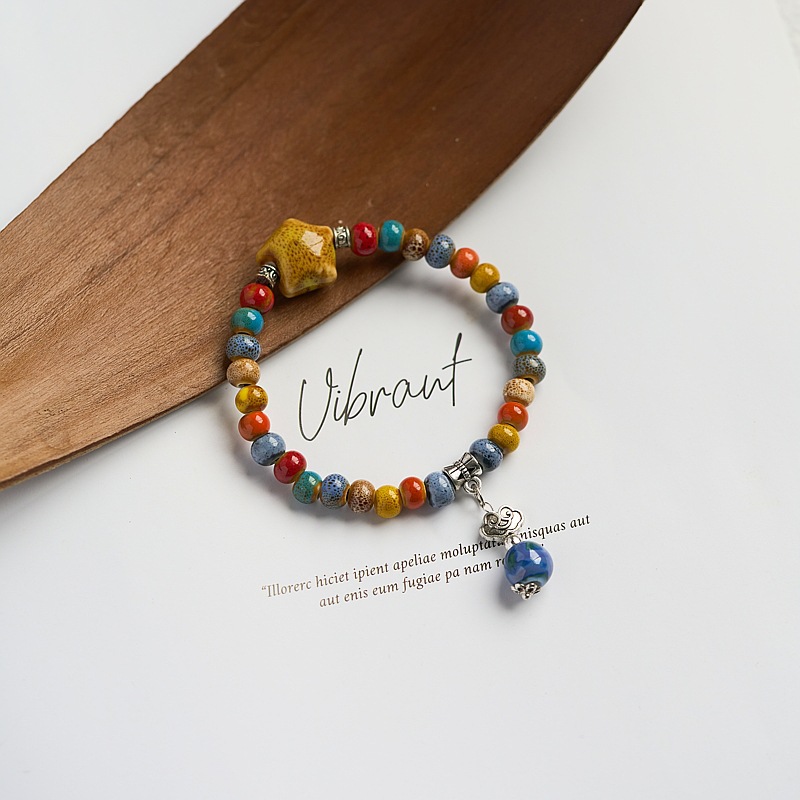 新中式景德镇陶瓷手串女小众设计手链闺蜜手绳批发复古手饰国风详情4