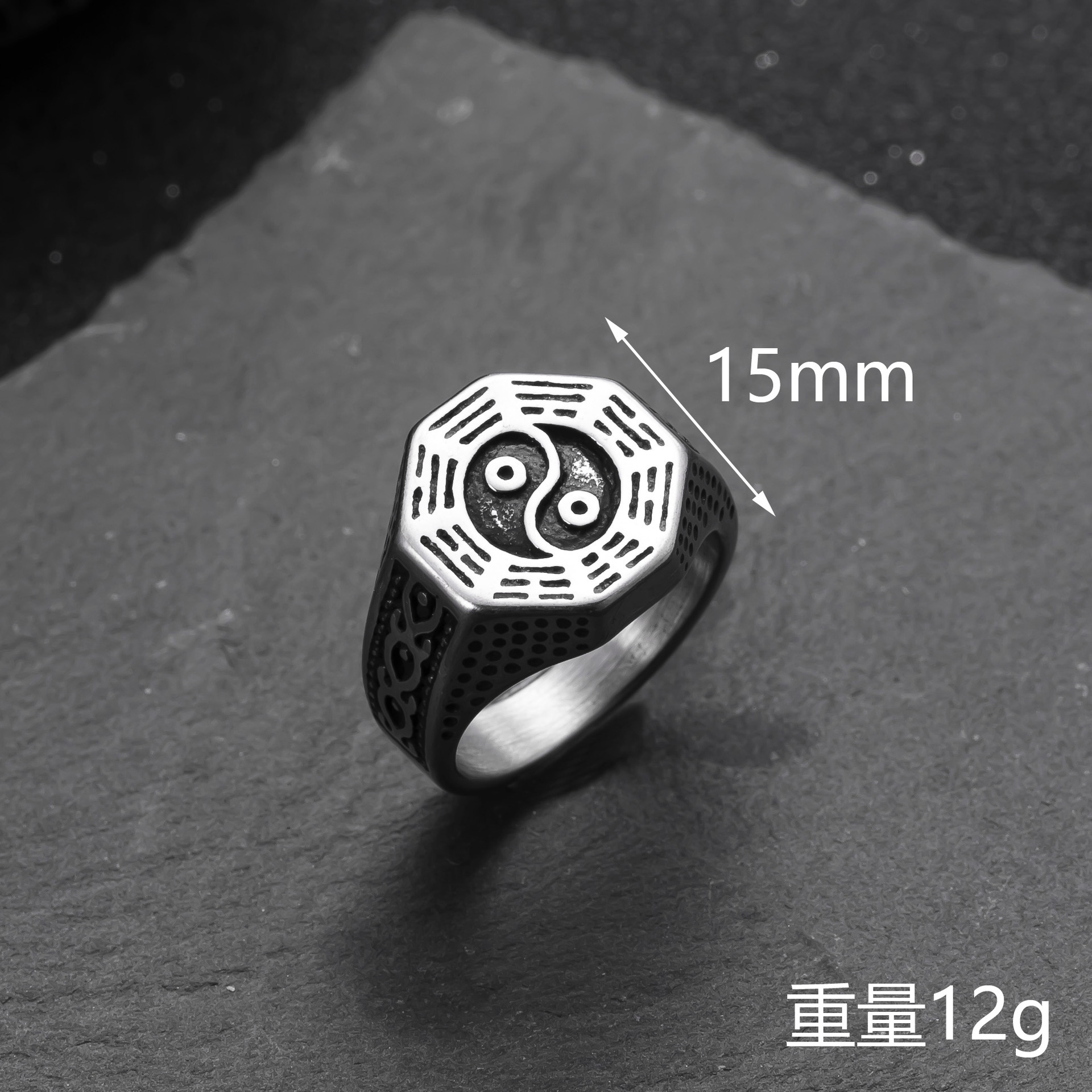 欧美跨境不锈钢戒指铸造十字架男士戒指嘻哈复古钛钢饰品批发厂家详情13