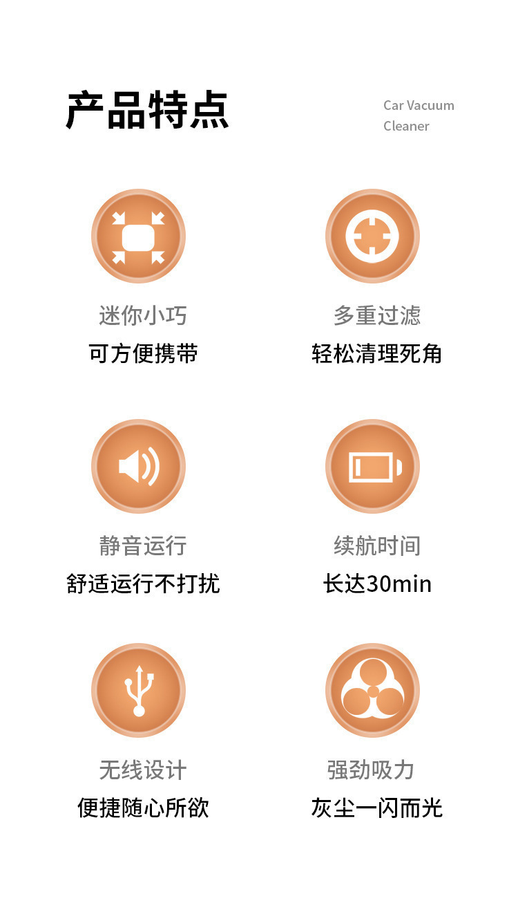 Handheld, standing, blowing and suction integrated mini cordless vacuum cleaner for both home and car, portable car vacuum cleaner, easy to suck at any time pic 3