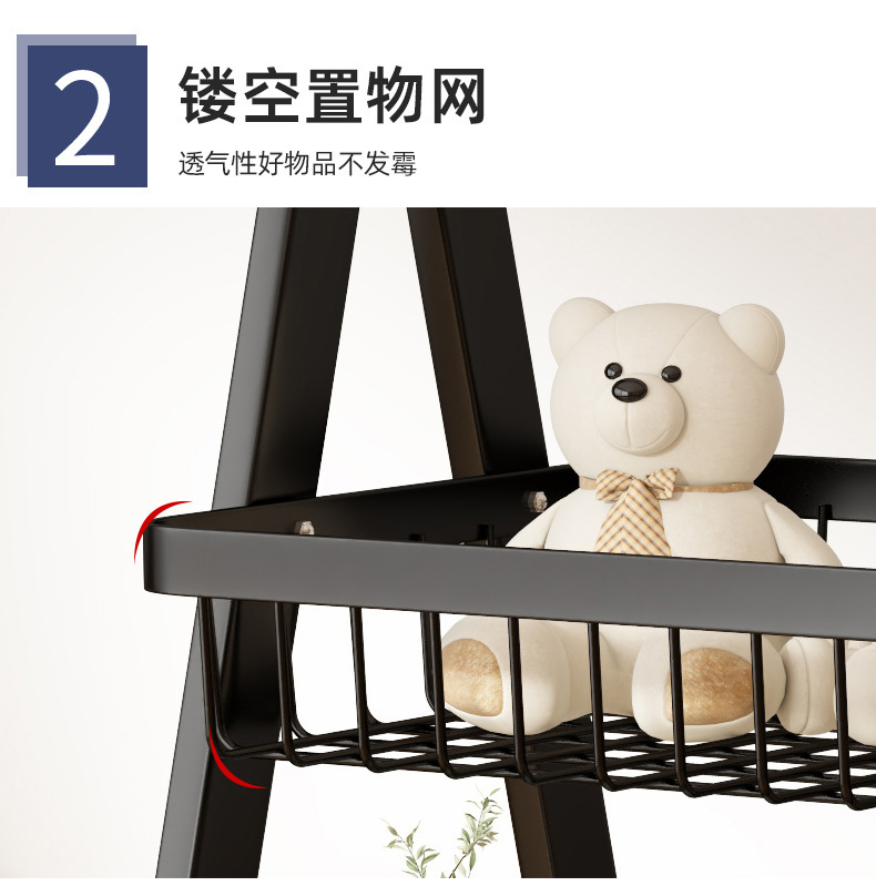 简约置物架家用免打孔厨房多层收纳篮客厅零食可移动小推车置物架详情15