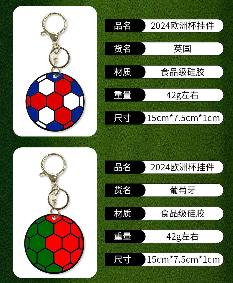 European Cup gifts, European Cup silicone keychain pendants, silicone decorative items, silicone keychain pendants pic 7