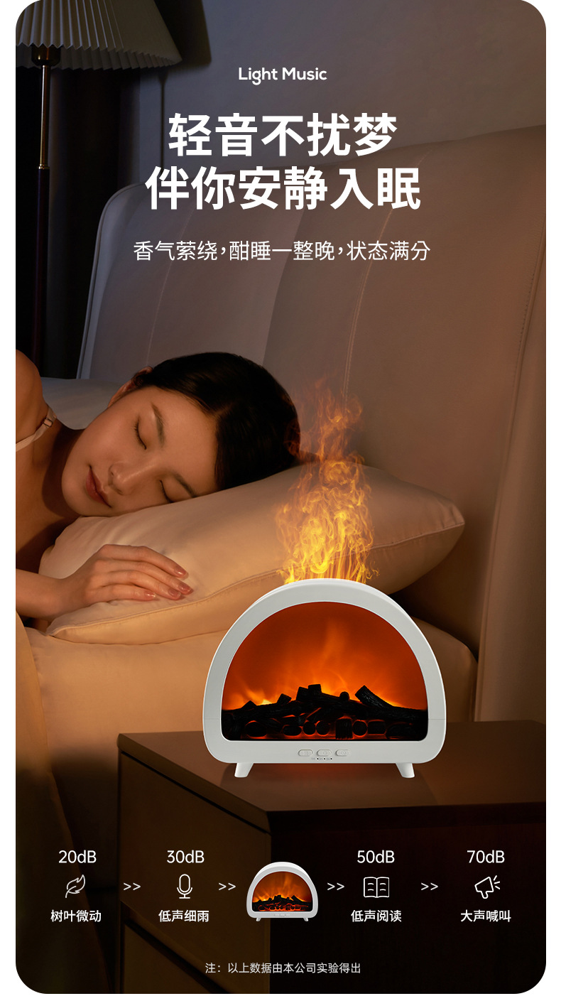 2025跨境新品壁炉火焰香薰机家用七彩氛围灯光遥控仿真火焰香薰机详情10