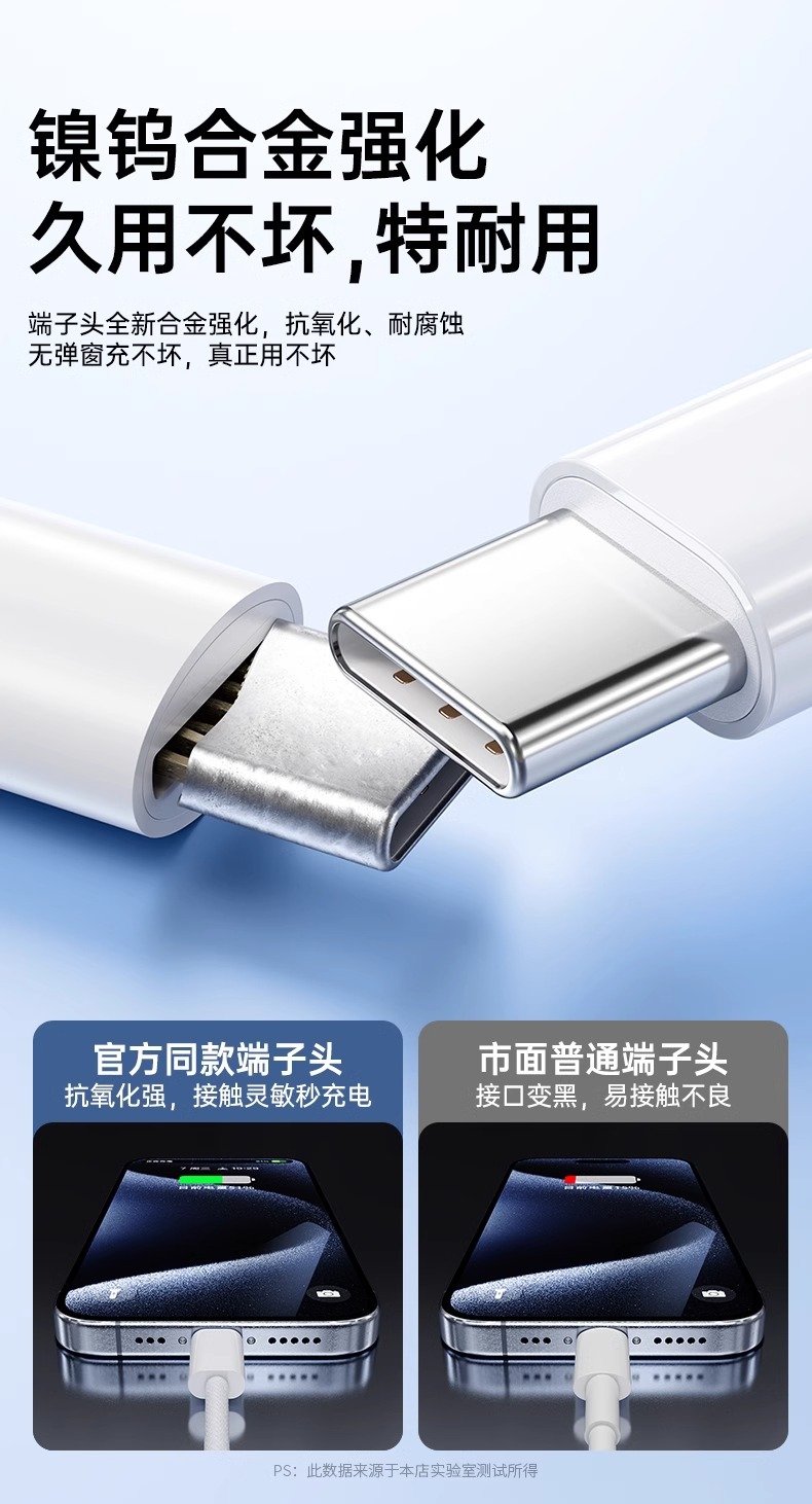 A 60W fast charging PD data cable with postal code weaving, suitable for Apple 15, Huawei dual Type-C, Honor CtoC charging cable pic 10