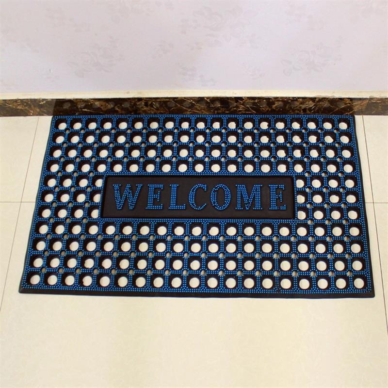 Thickened PVC mud scraping mat, hollowed-out foot mat, heavy and wear-resistant grid anti-slip entrance door mat pic 1