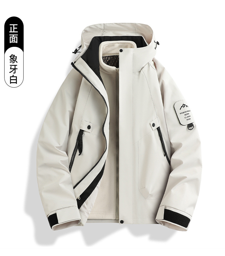 新款冲锋衣女三合一防风防水户外登山服男可拆卸外套团购定制logo详情24