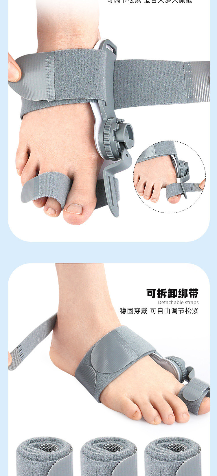 Thumb eversion orthosis, big foot bone protrusion overlapping toe separator, day-night rotatable adjustable orthosis pic 6