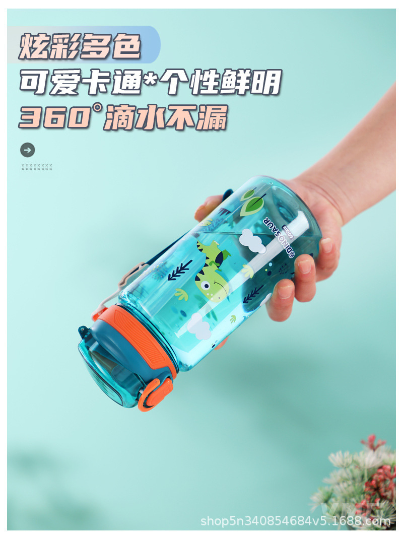跨境爆款卡通儿童水杯可爱高颜值上学水杯便携弹跳盖吸管杯代发详情6