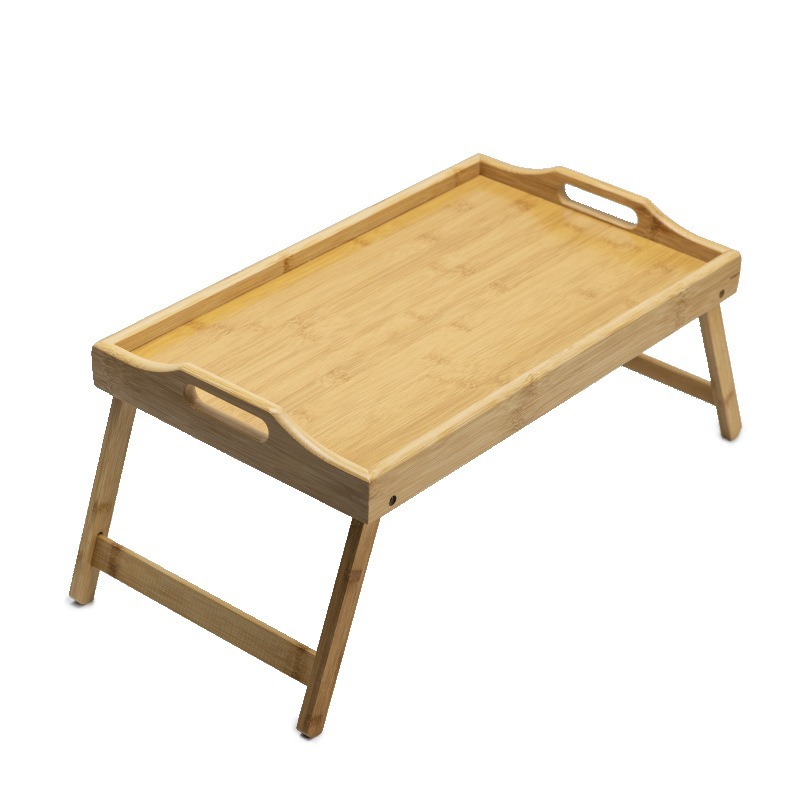 Bamboo and wood dining table折叠托盘多功能家用卧室床上竹制简易电脑小桌子带脚盘详情3