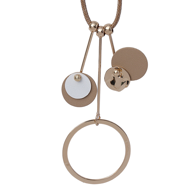 跨境饰品亚马逊爆款项链欧美简约皮革高级时尚长款秋冬女士毛衣链详情4