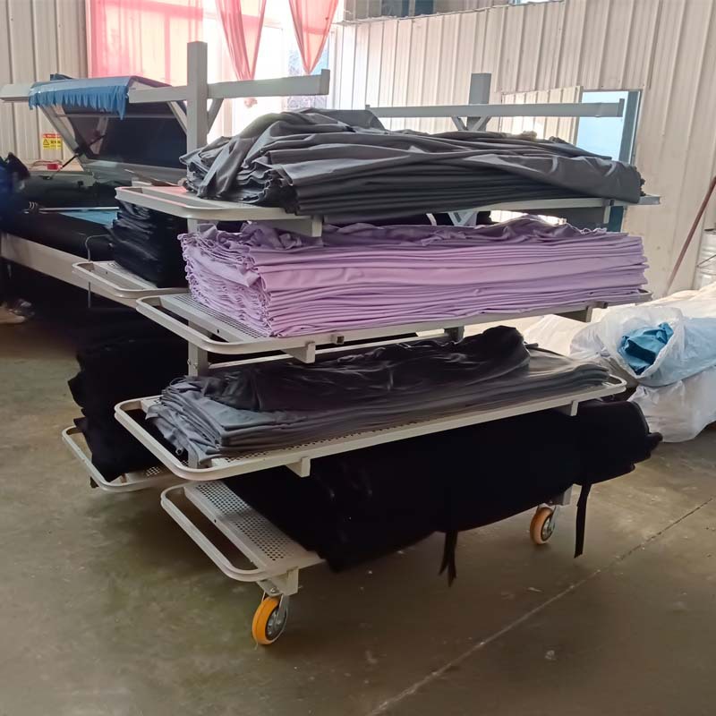 Single and double-sided grid loose fabric racks for garment factories, double-sided five-layer perforated iron plate tool carts, logistics wheeled turnover carts at discounted prices pic 8