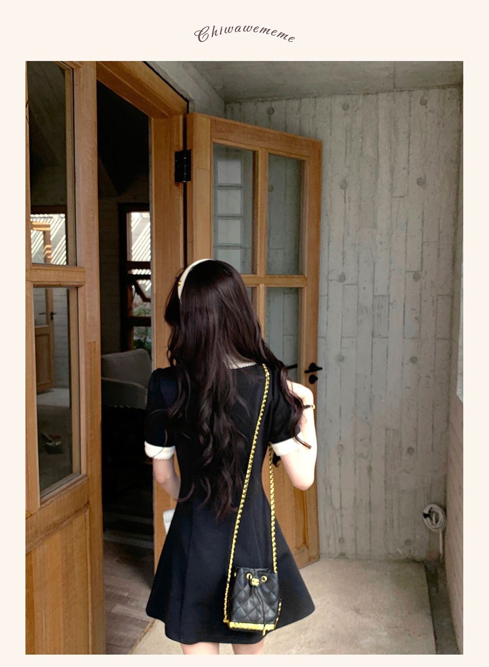 夏季新款设计感时尚POLO领短袖连衣裙女修身显瘦A子裙赫本风短裙详情7