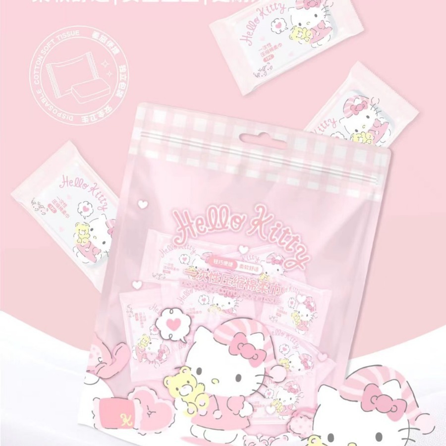 三丽鸥一次性压缩洗脸巾20粒加厚吸水毛巾出差旅行便携棉柔巾批发详情11