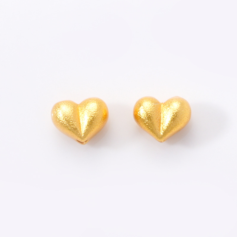 Ancient-style sand gold accessories, electroplated heart-shaped peach-shaped bead necklace, bracelet, bracelet, crystal, diy handcrafted bead material pic 14