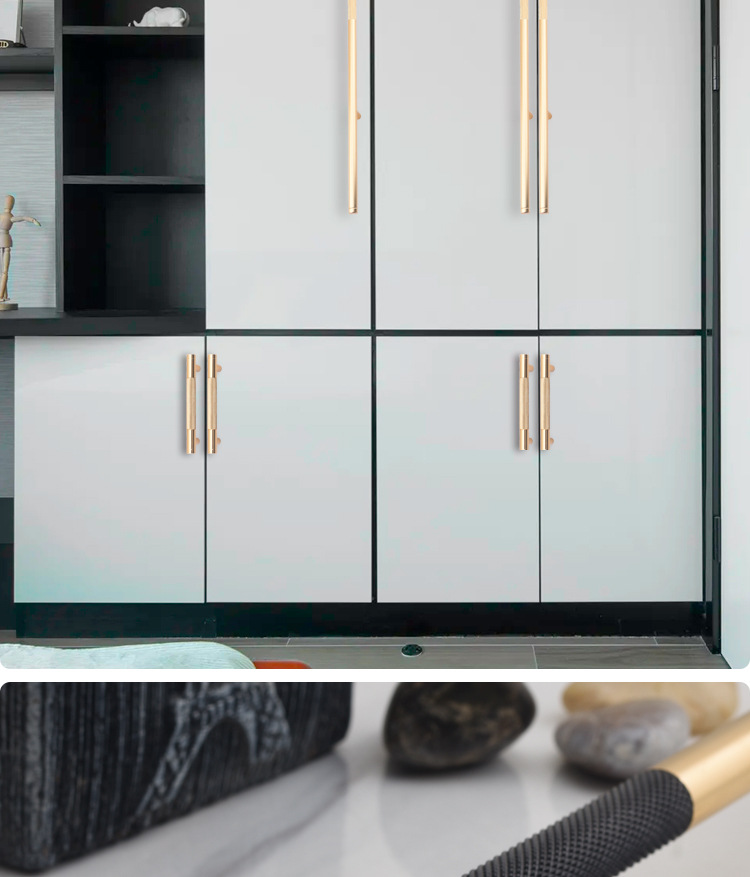 金色双色柜门拉手简约轻奢衣柜抽屉把手橱柜酒柜欧式电视柜手柄详情6