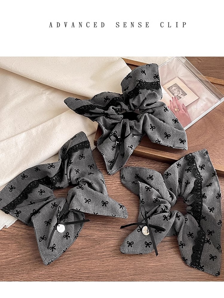 复古方形条纹大肠发圈女秋冬扎头发低马尾发绳高弹力耐用头绳皮筋详情19