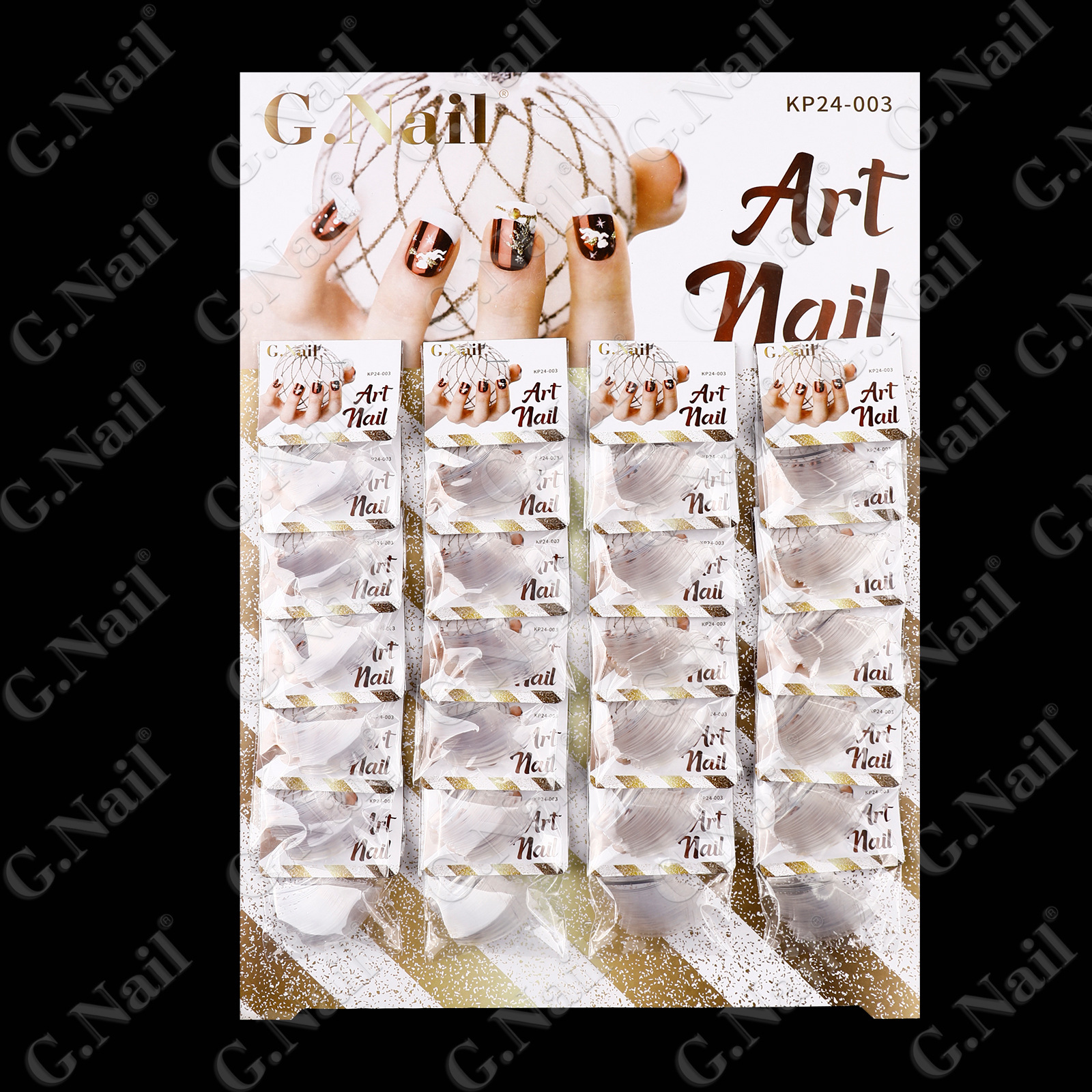 Gnail正品24包卡装美甲甲片自然色白色穿戴甲欧美假指甲甲片批发详情19