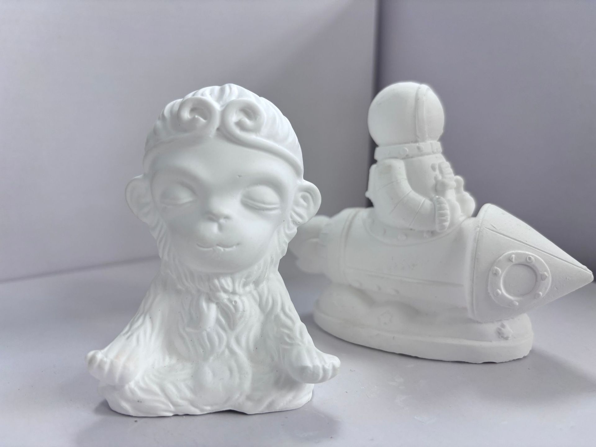 石膏娃娃白胚涂色套装儿童出口小猴子DIY涂色彩绘3D立体工厂直发详情4
