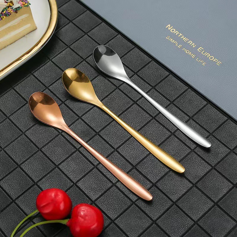 韩式ins风不锈钢长柄咖啡勺 家用调味搅拌勺创意甜品勺不锈钢勺子详情2