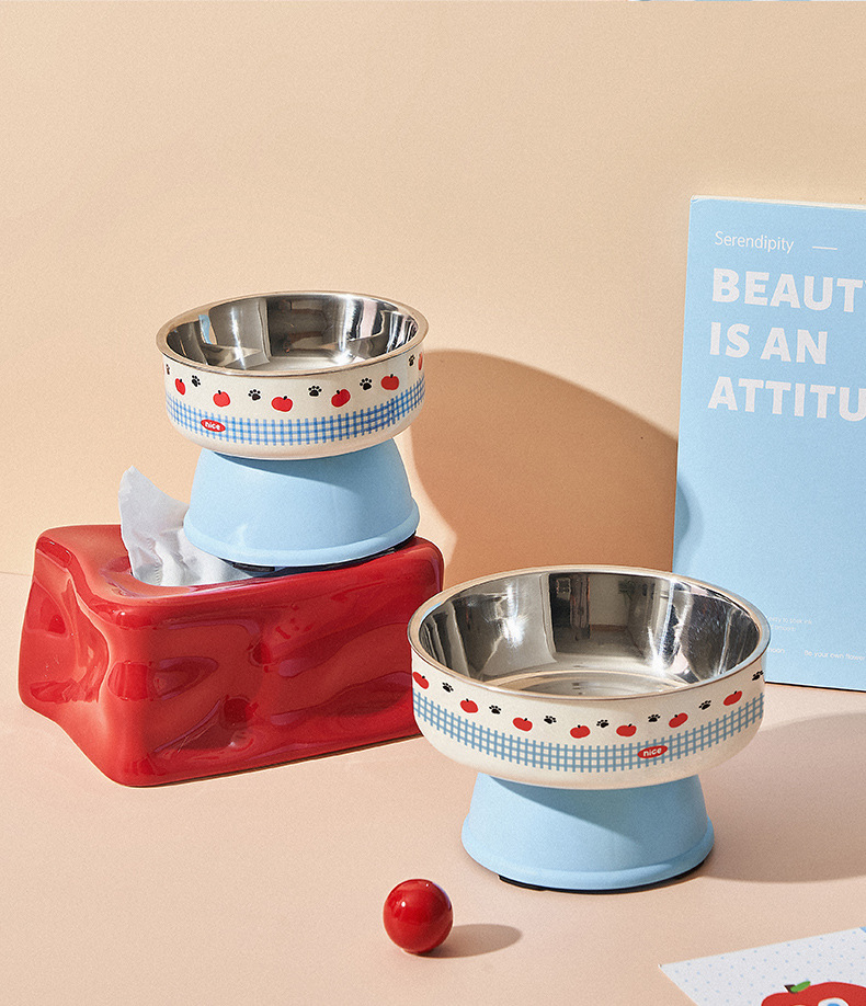 猫碗宠物不锈钢碗猫咪高脚护颈碗狗狗大容量喂食器狗碗宠物碗批发详情12