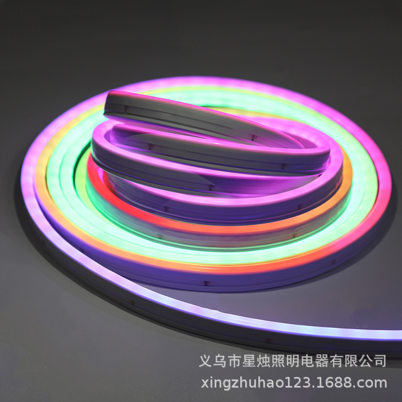 Iridescent neon light strip Silicone rgb12V low-voltage outdoor atmosphere waterproof flexible silicone light strip set led pic 7