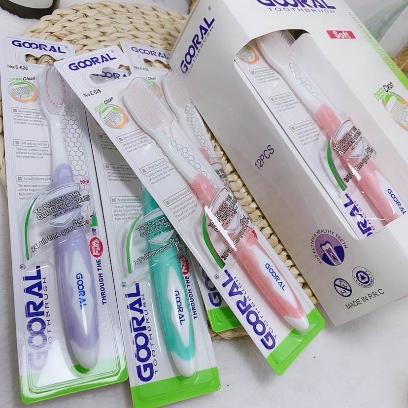 跨境外贸成人GOORAL牙刷12支家庭装单支独立旅行包装细毛软毛牙刷详情3