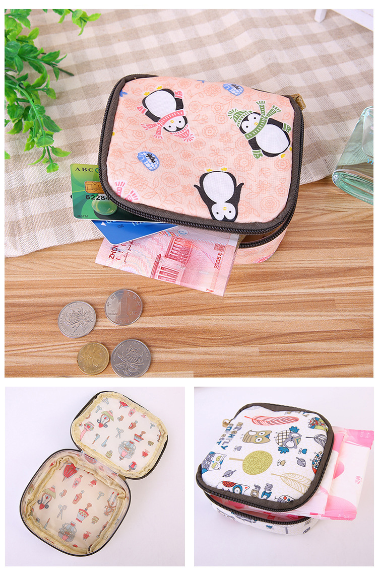 厂家直销韩国布艺防水大容量拉链卫生棉包姨妈巾化妆品收纳零钱包详情10