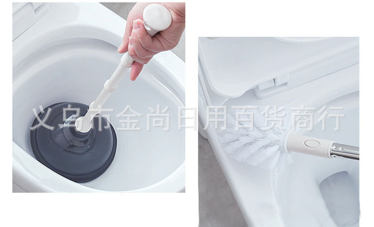 Household toilet brush plunger, long-handled toilet brush, cleaning without blind spots, squat toilet brush, toilet brush set pic 6