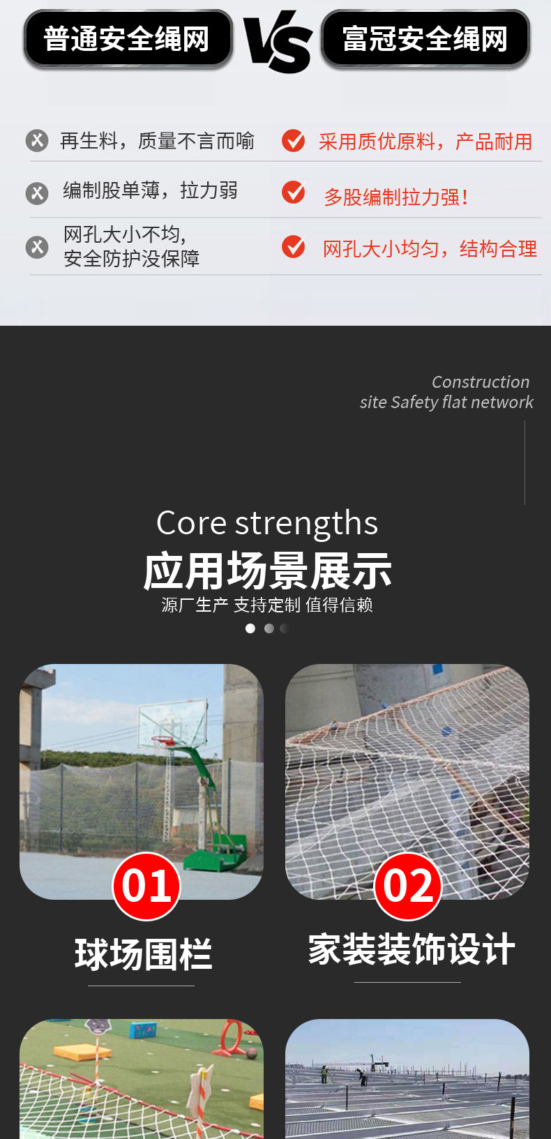 安全平网建筑工地安全防坠网高空防坠兜网安全白网阻燃安全网详情5