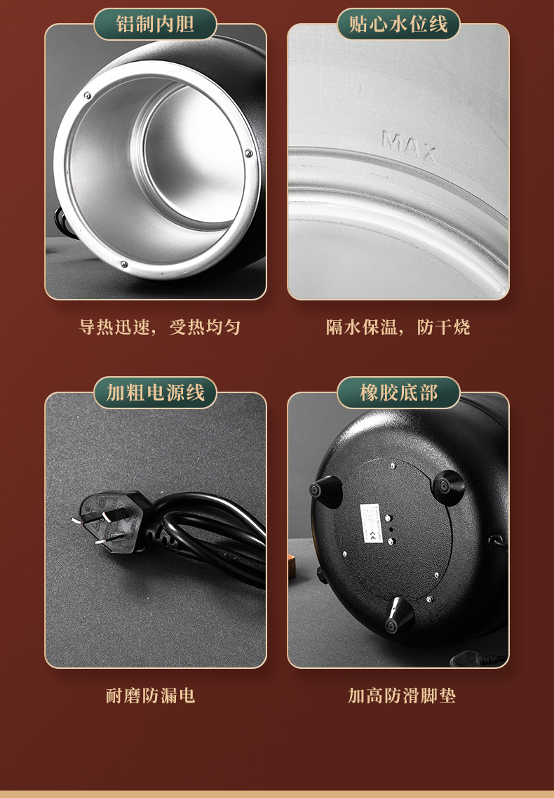 Electronic warm soup pot, commercial heat preservation electric constant temperature soup pot, self-service restaurant hotel 10L cast iron stainless steel soup pot pic 14