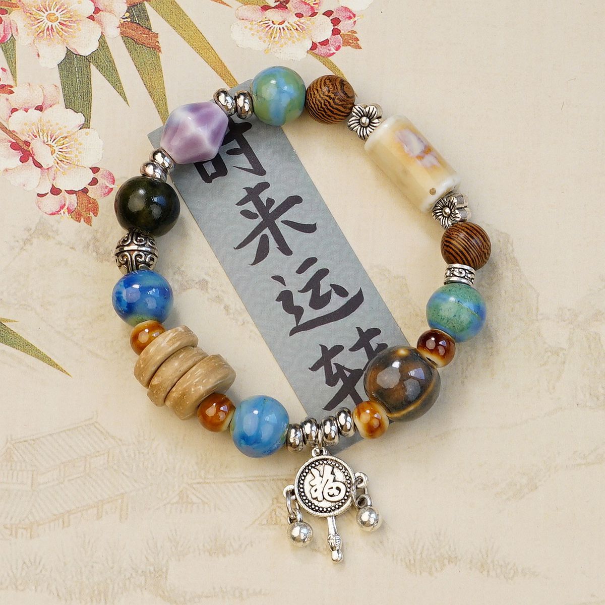 Jingdezhen ceramic beaded bracelets, Chinese-style retro summer accessories, live-streaming wholesale supply pic 5