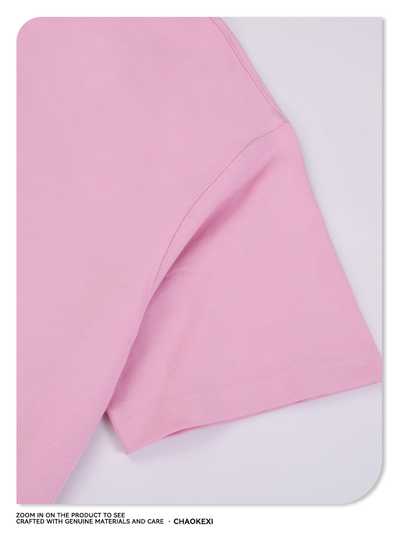 CKX2026夏季美式275g高品质潮牌纯棉t落肩纯色男潮青少年短袖T恤详情16