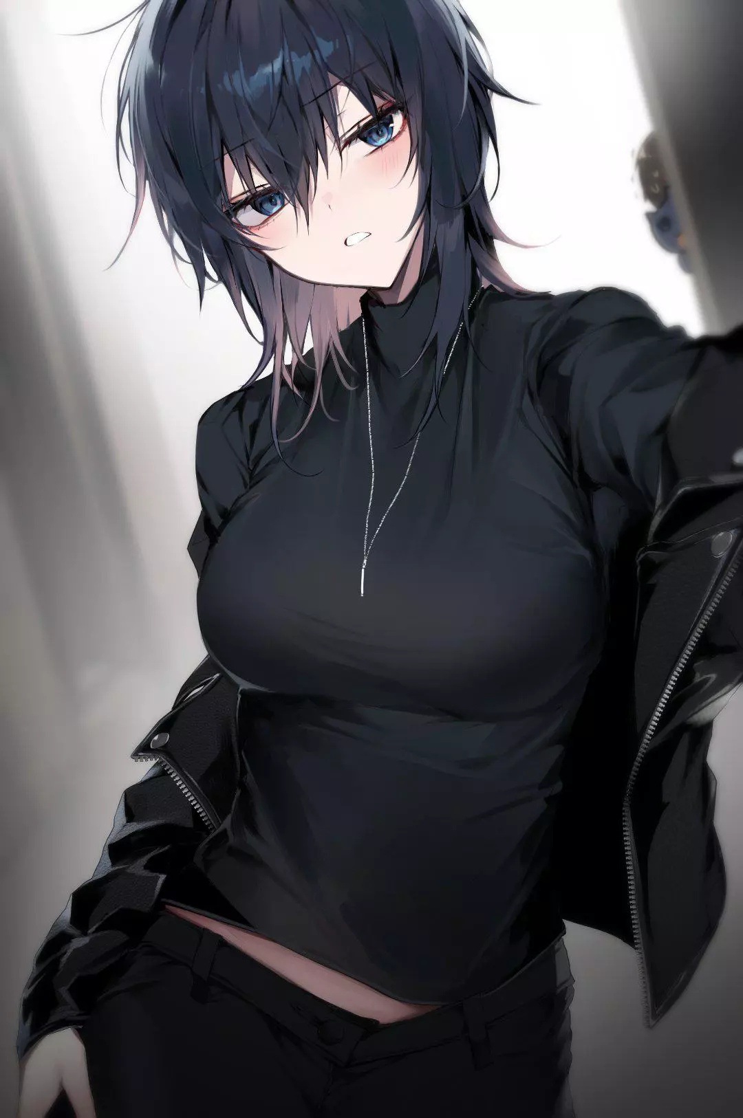 European and American popular accessories, personalized and trendy pendants, Amazon titanium steel simple smooth square column necklace pic 6