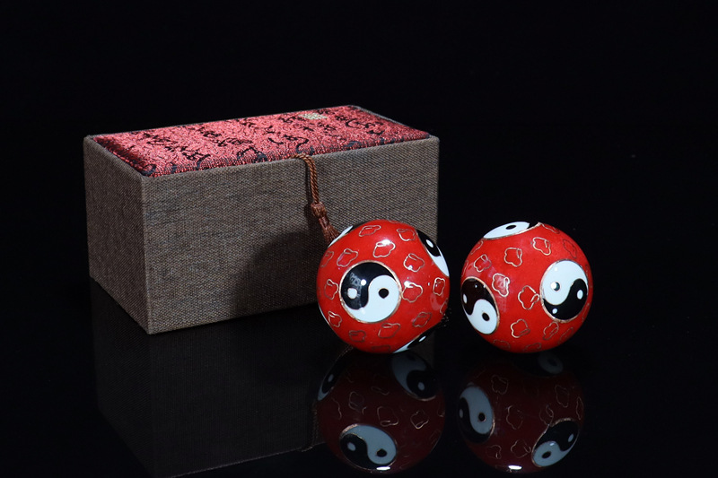 Premium gift box set of Beijing Cloisonne handball outer craft cultural gift Cloisonne low-temperature fitness ball pic 8