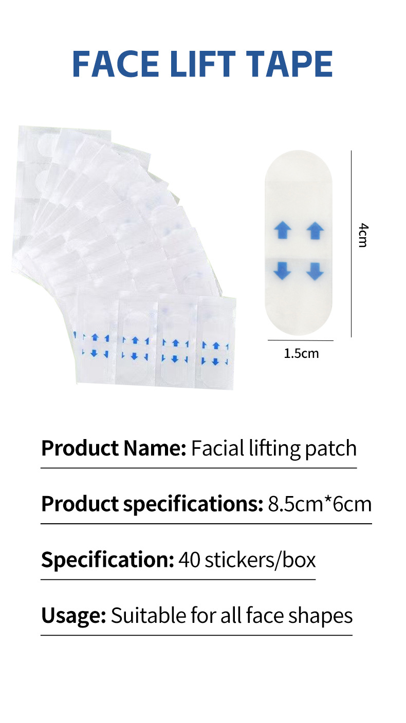 Matte face shaping stickers, the same style as Douyin, invisible V-shaped face shaping stickers, small face shaping stickers, water-repellent and breathable, thin single piece pic 1