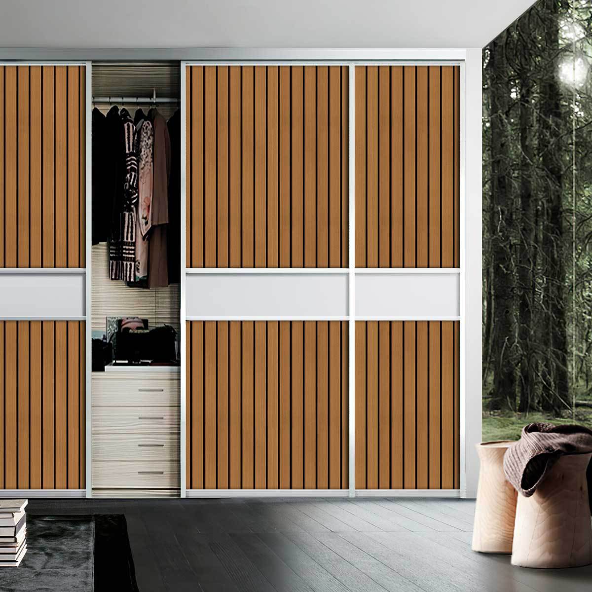 跨境仿格栅木条纹3d立体自粘墙贴防水加厚背景墙装饰壁纸家装定制详情13